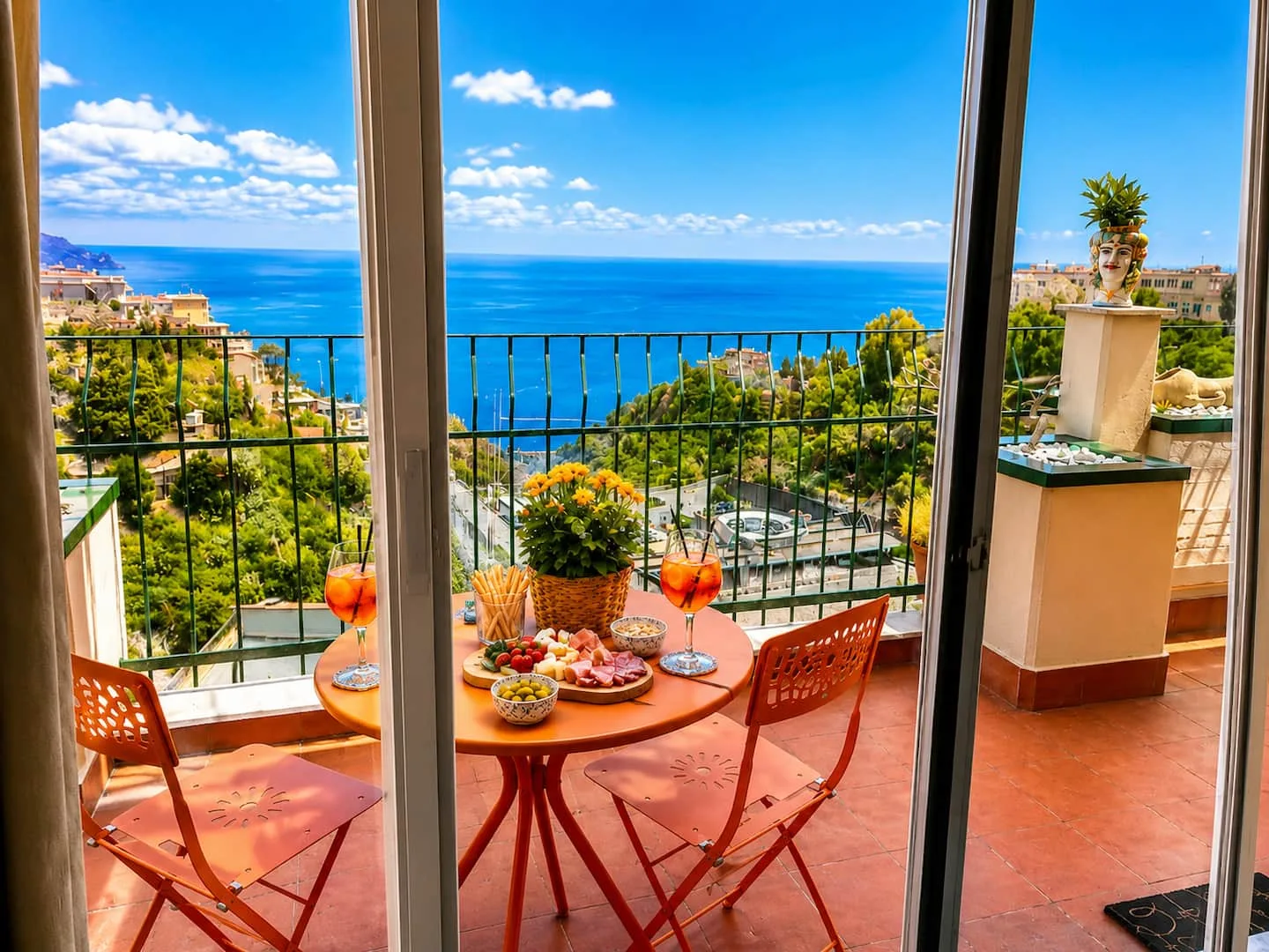 L'aperitivo sul tavolo del terrazzo